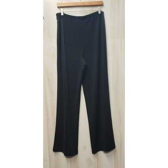 Talbots Black Wide-Leg Pants, Side Zip, Large, Professional Classic Dressy - Picture 3 of 6